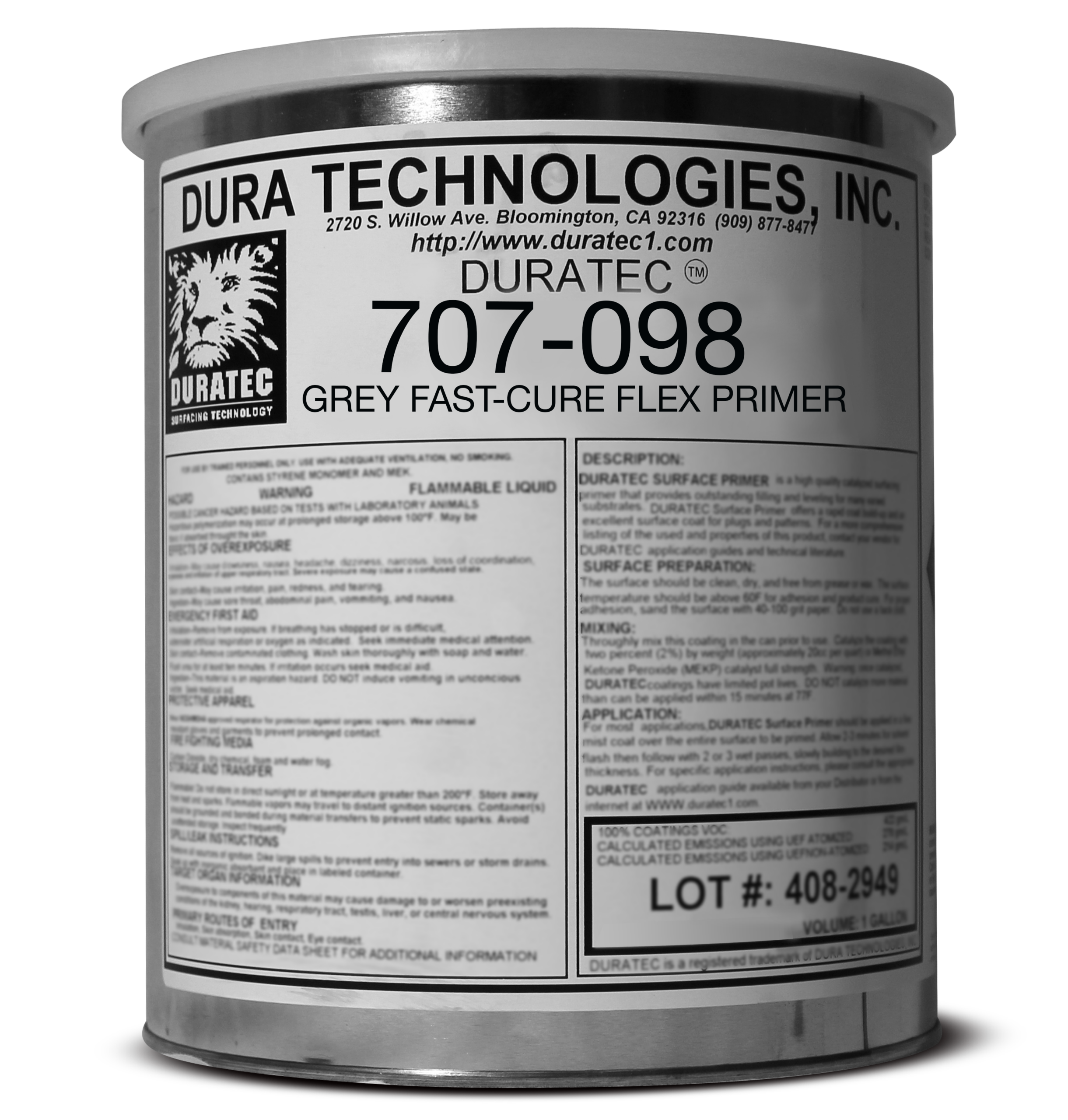 707-098 duratec grey fast-cure flex primer